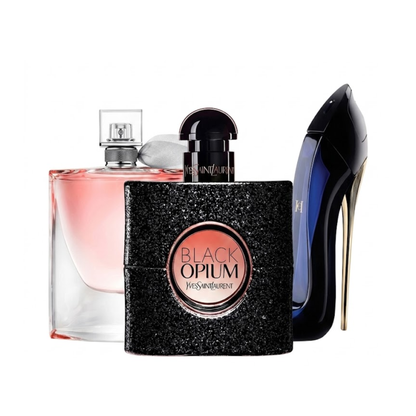 Sada 3 parfémů | YSL Black Opium, Carolina Herrera Good Girl, Lancôme La Vie Est Belle 100 ml